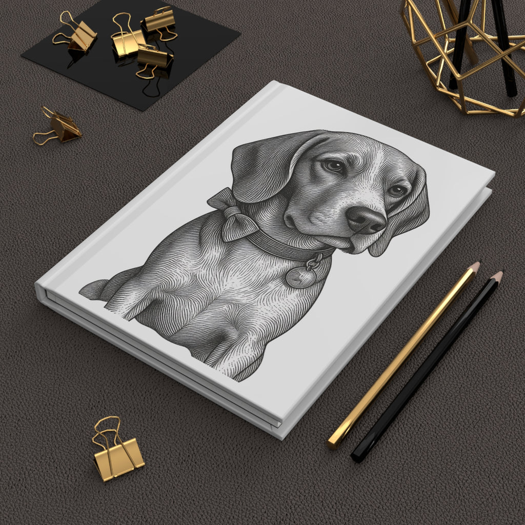 Beagle Portrait Hardcover Journal — Lined Notebook for Dog Lovers