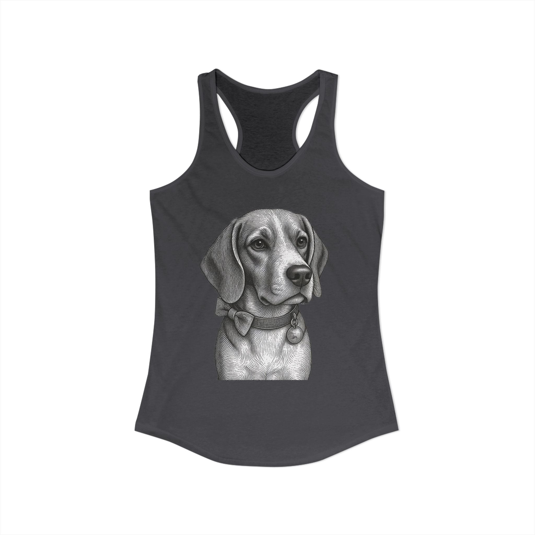Beagle Women's Ideal Racerback Tank - Barry the Distinguished Bowtie Beagle