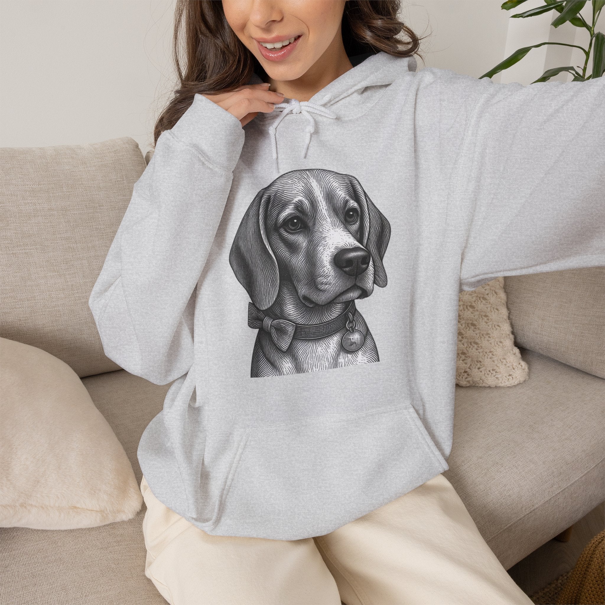 Beagle Portrait Hoodie — Barry the Distinguished Bowtie Beagle