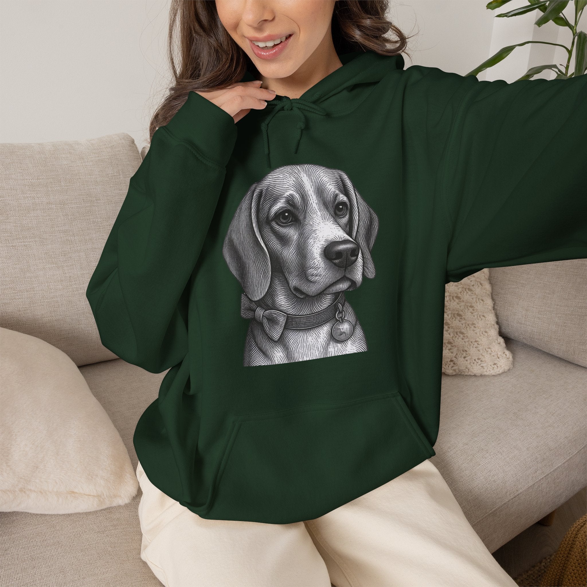 Beagle Portrait Hoodie — Barry the Distinguished Bowtie Beagle