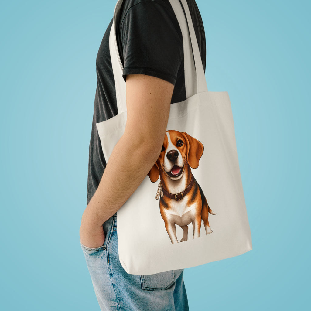 Beagle Tote Bag - Cute Realistic Dog Cotton Shopper for Pet Lovers