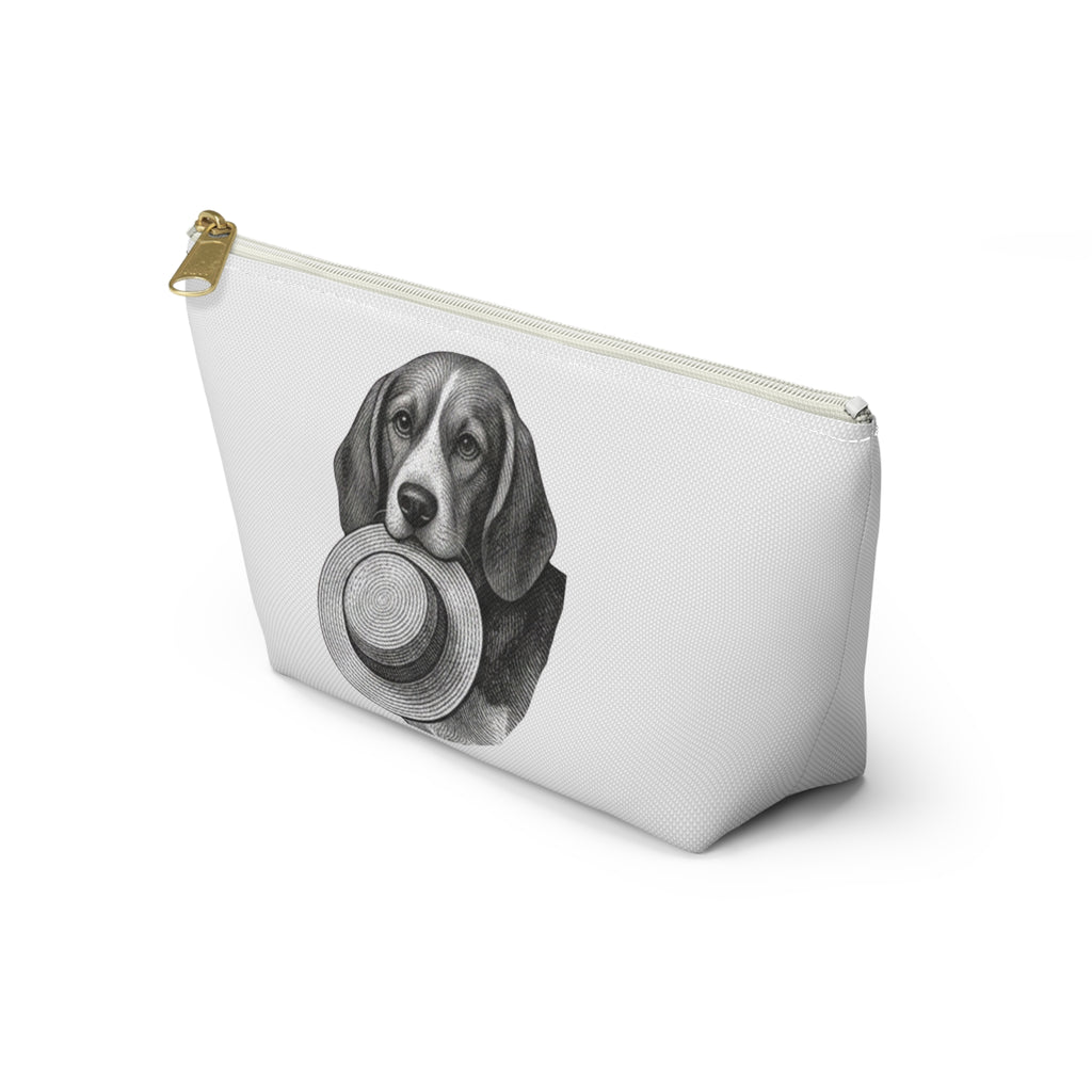 Beagle with Hat Accessory Pouch — Cosmetic & Travel Makeup Bag