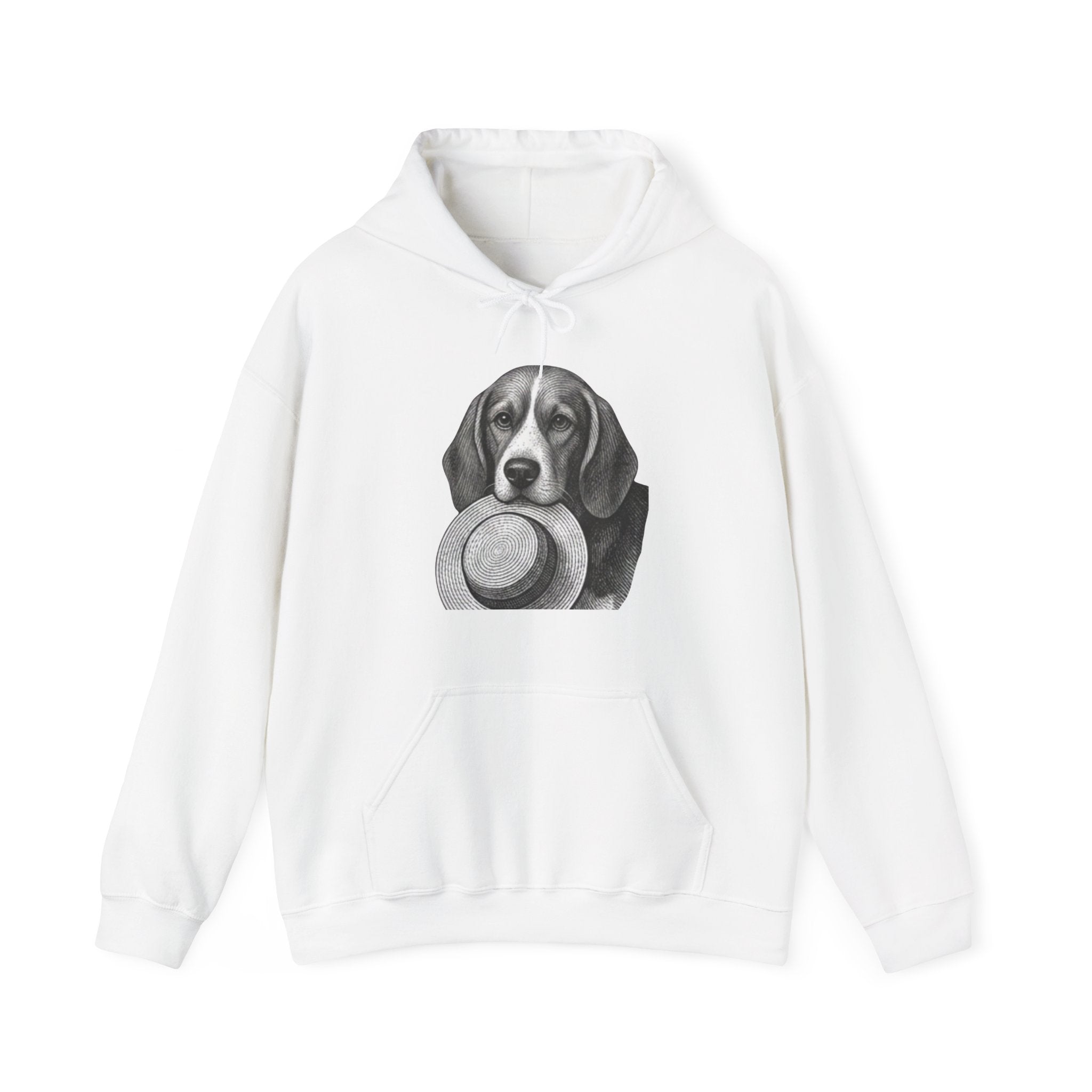 Beagle with Hat Hoodie – Cute Dog Illustration Pullover