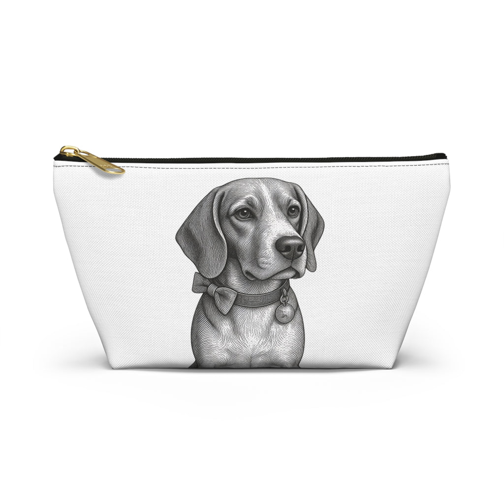 Accessory Pouch w T-bottom- Toiletry bag- Barry the Distinguished Bowtie Beagle