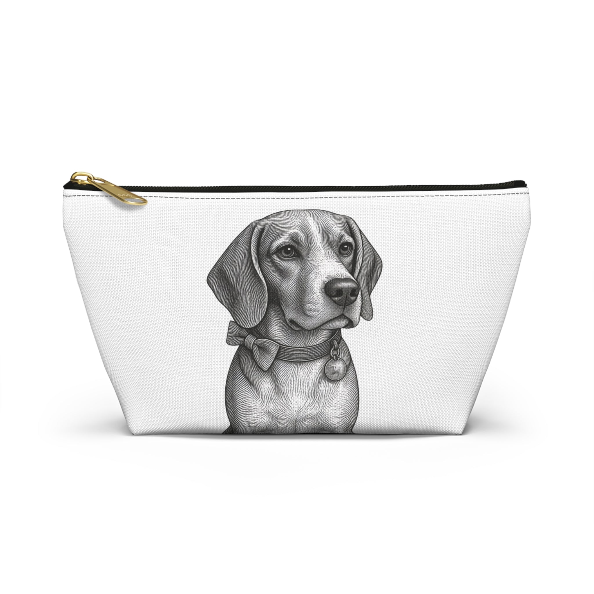 Accessory Pouch w T-bottom- Toiletry bag- Barry the Distinguished Bowtie Beagle