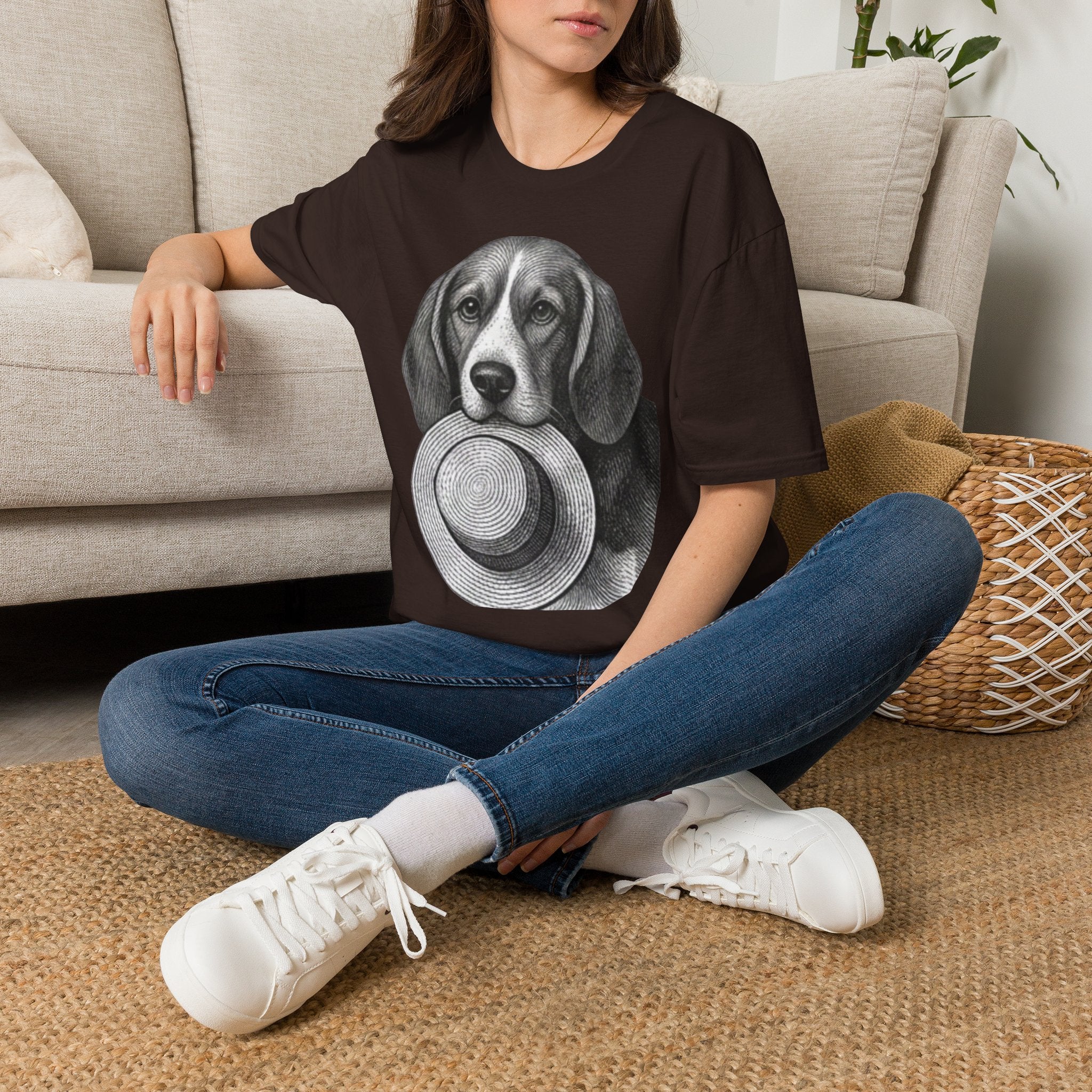 Beagle Portrait T-Shirt — Realistic Dog Face Tee for Dog Lovers
