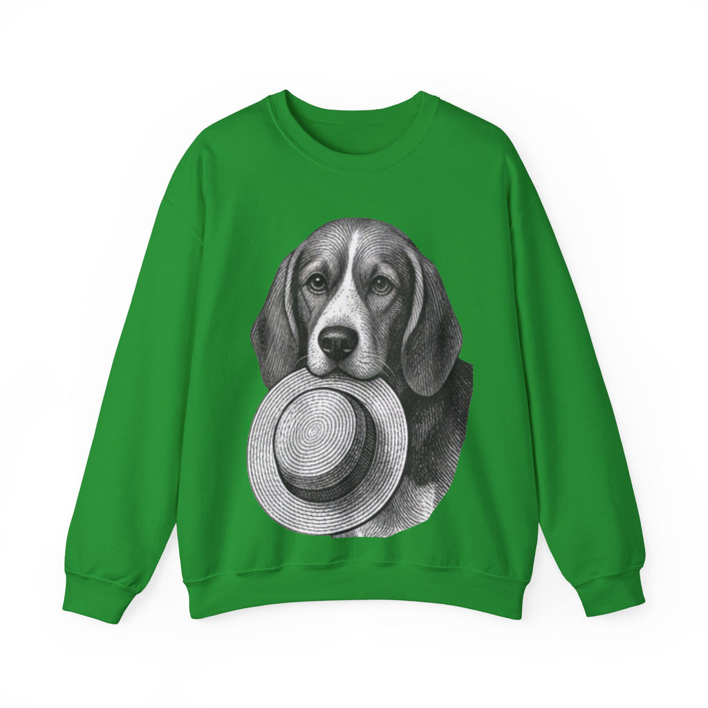 Beagle Holding Hat Crewneck Sweatshirt