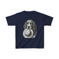 Kids Tee — Beagle Holding Straw Hat Cute Dog Graphic