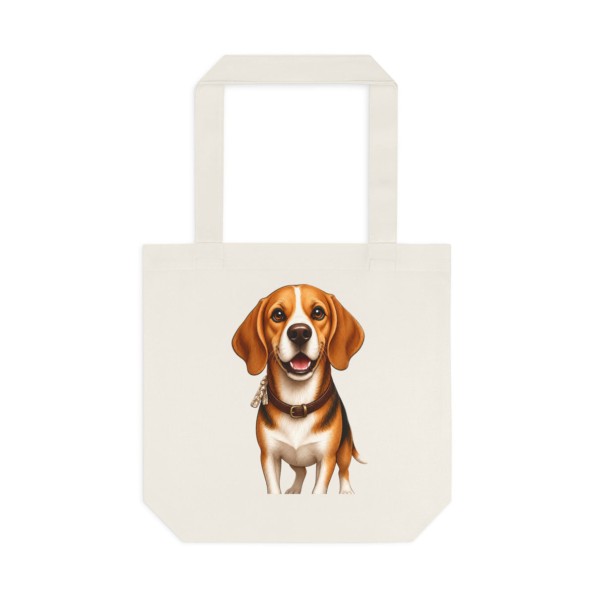Beagle Tote Bag - Cute Realistic Dog Cotton Shopper for Pet Lovers