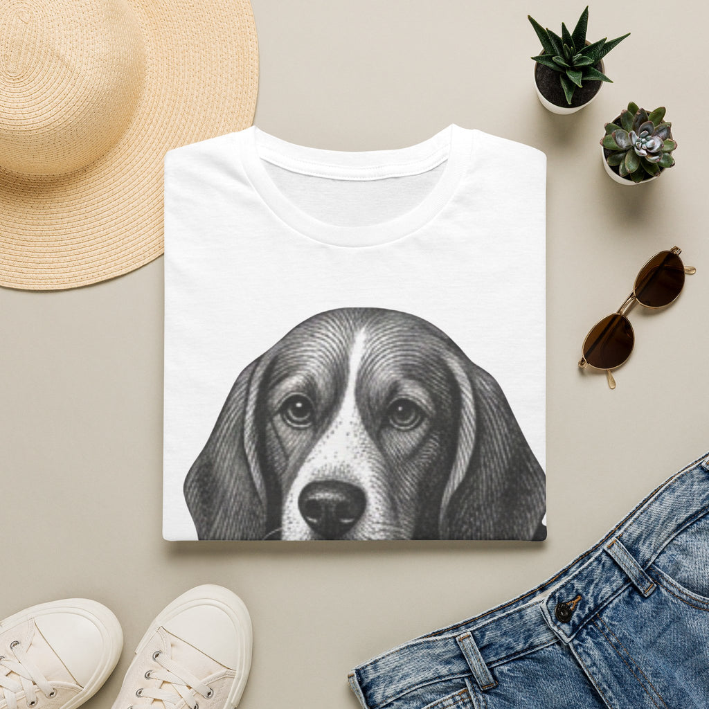 Beagle Portrait T-Shirt — Realistic Dog Face Tee for Dog Lovers