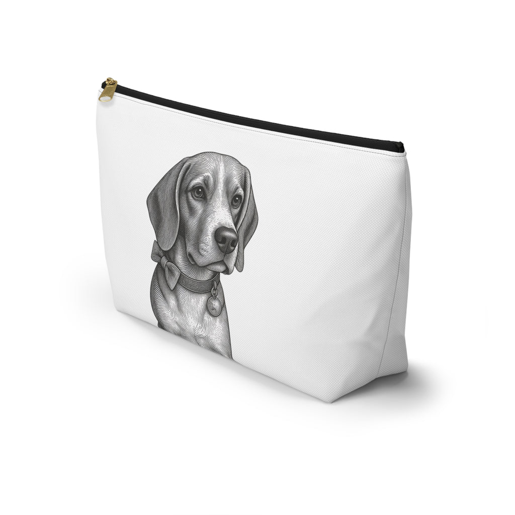 Accessory Pouch w T-bottom- Toiletry bag- Barry the Distinguished Bowtie Beagle