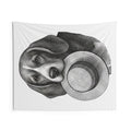 Beagle with Hat Indoor Wall Tapestry — Vintage Dog Illustration Decor