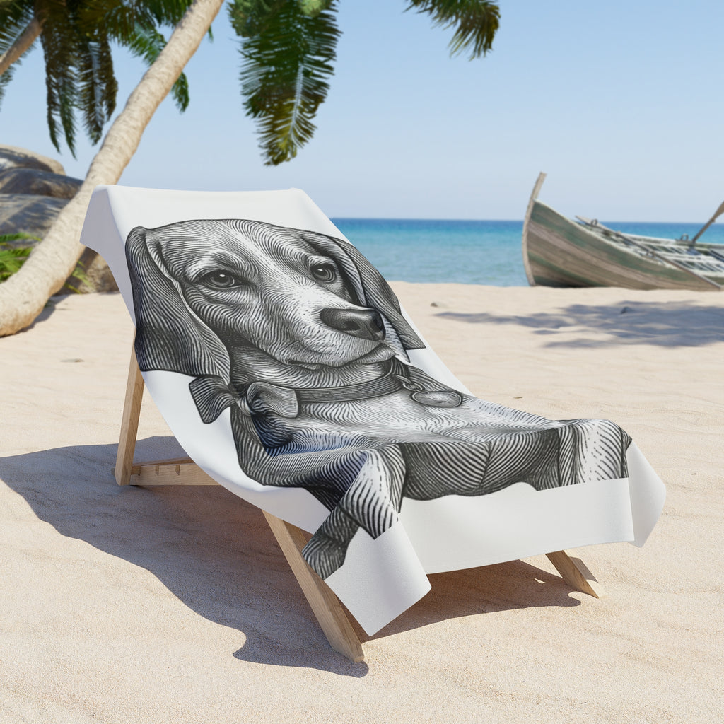 Beagle Portrait Beach Towel – Barry the Distinguished Bowtie Beagle
