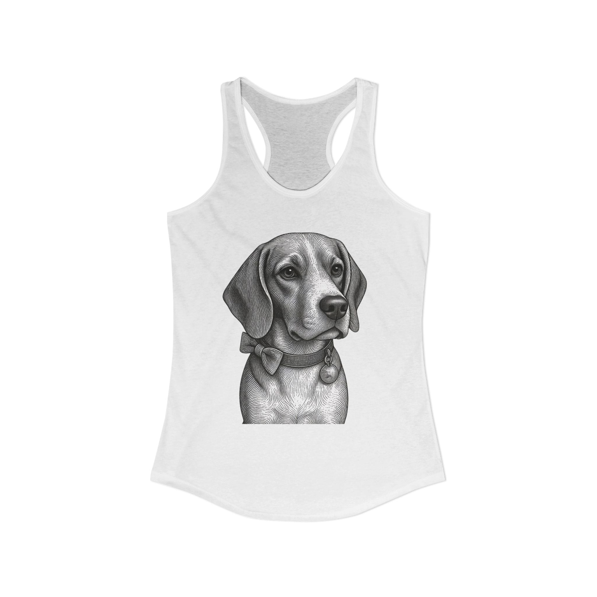 Beagle Women's Ideal Racerback Tank - Barry the Distinguished Bowtie Beagle