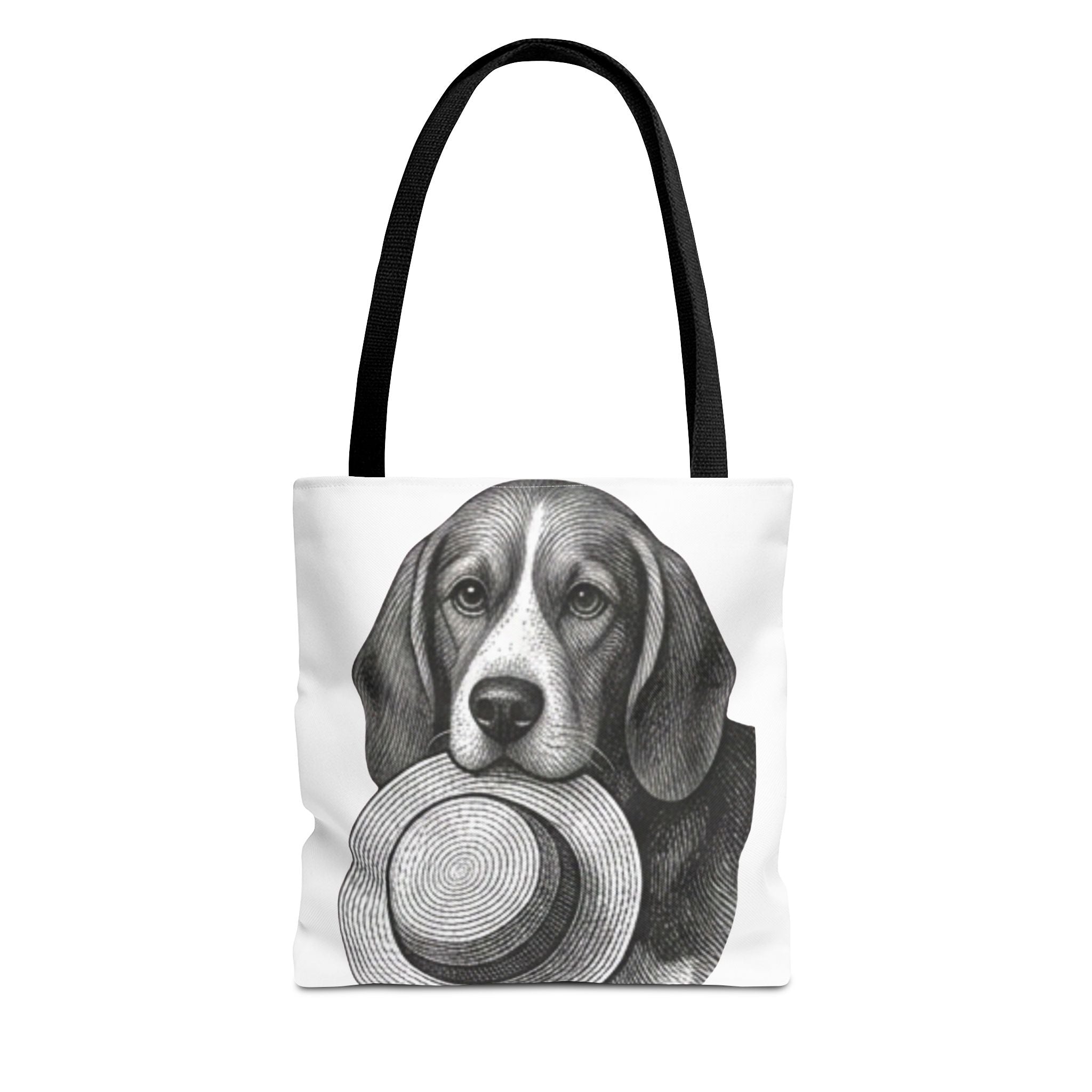 Beagle with Hat Tote Bag — Vintage Dog Illustration Canvas Tote