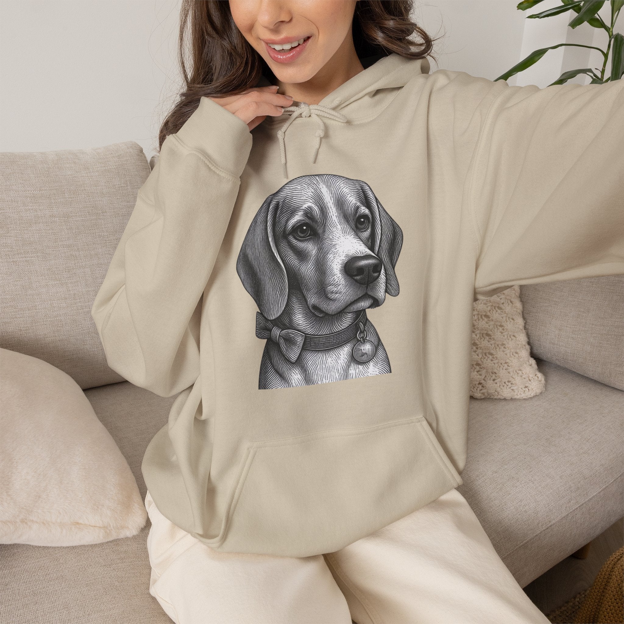 Beagle Portrait Hoodie — Barry the Distinguished Bowtie Beagle