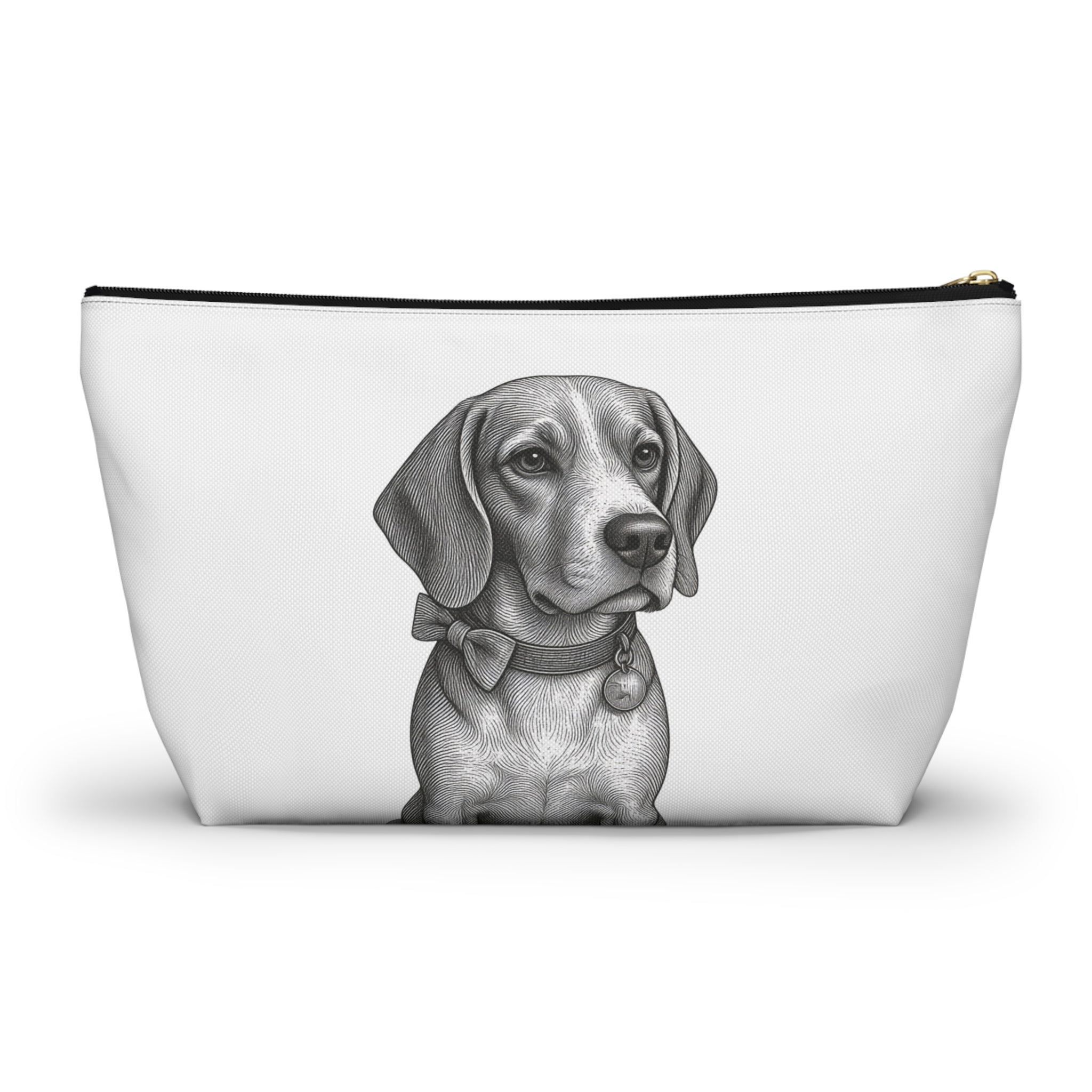 Accessory Pouch w T-bottom- Toiletry bag- Barry the Distinguished Bowtie Beagle