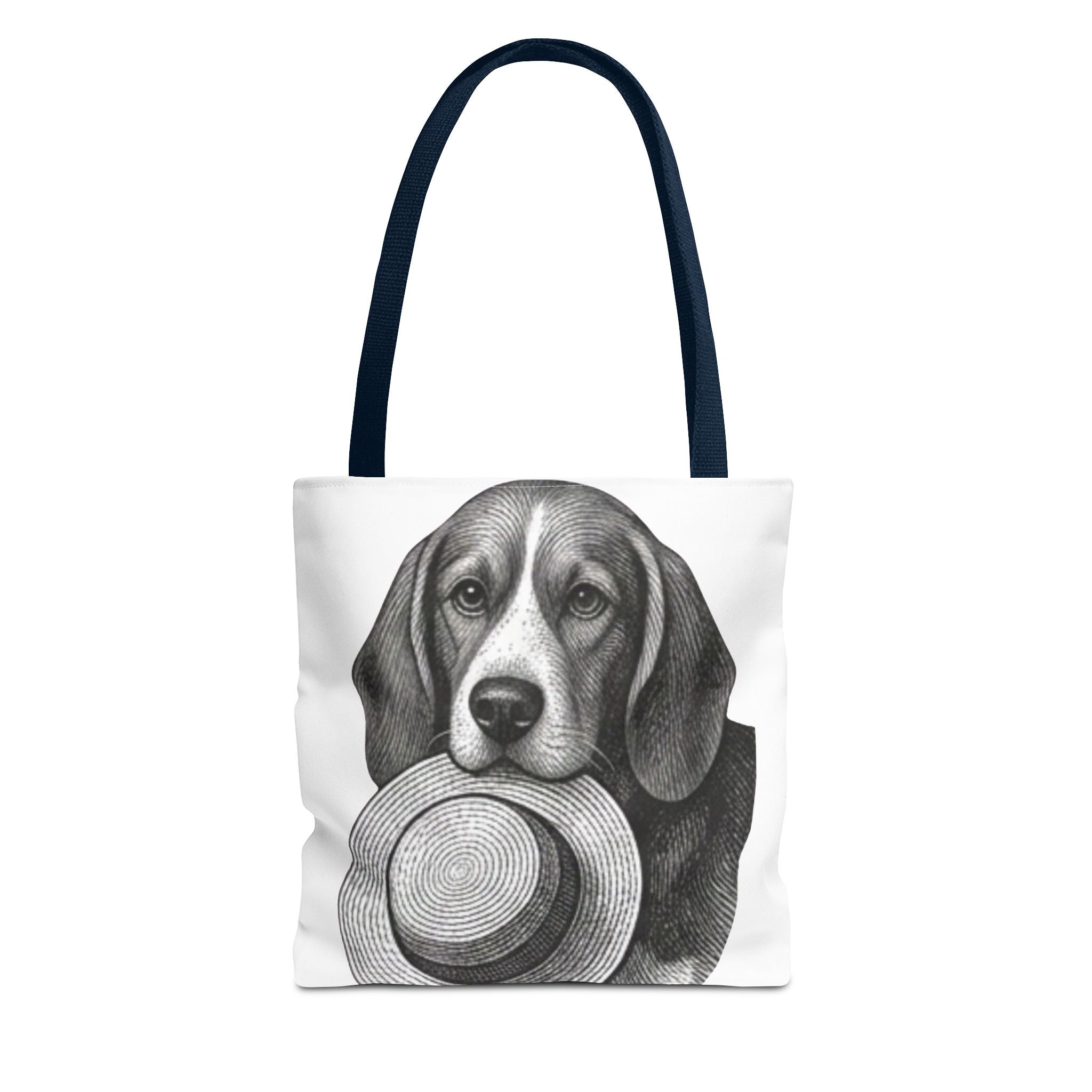 Beagle with Hat Tote Bag — Vintage Dog Illustration Canvas Tote