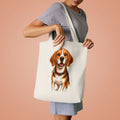 Beagle Tote Bag - Cute Realistic Dog Cotton Shopper for Pet Lovers