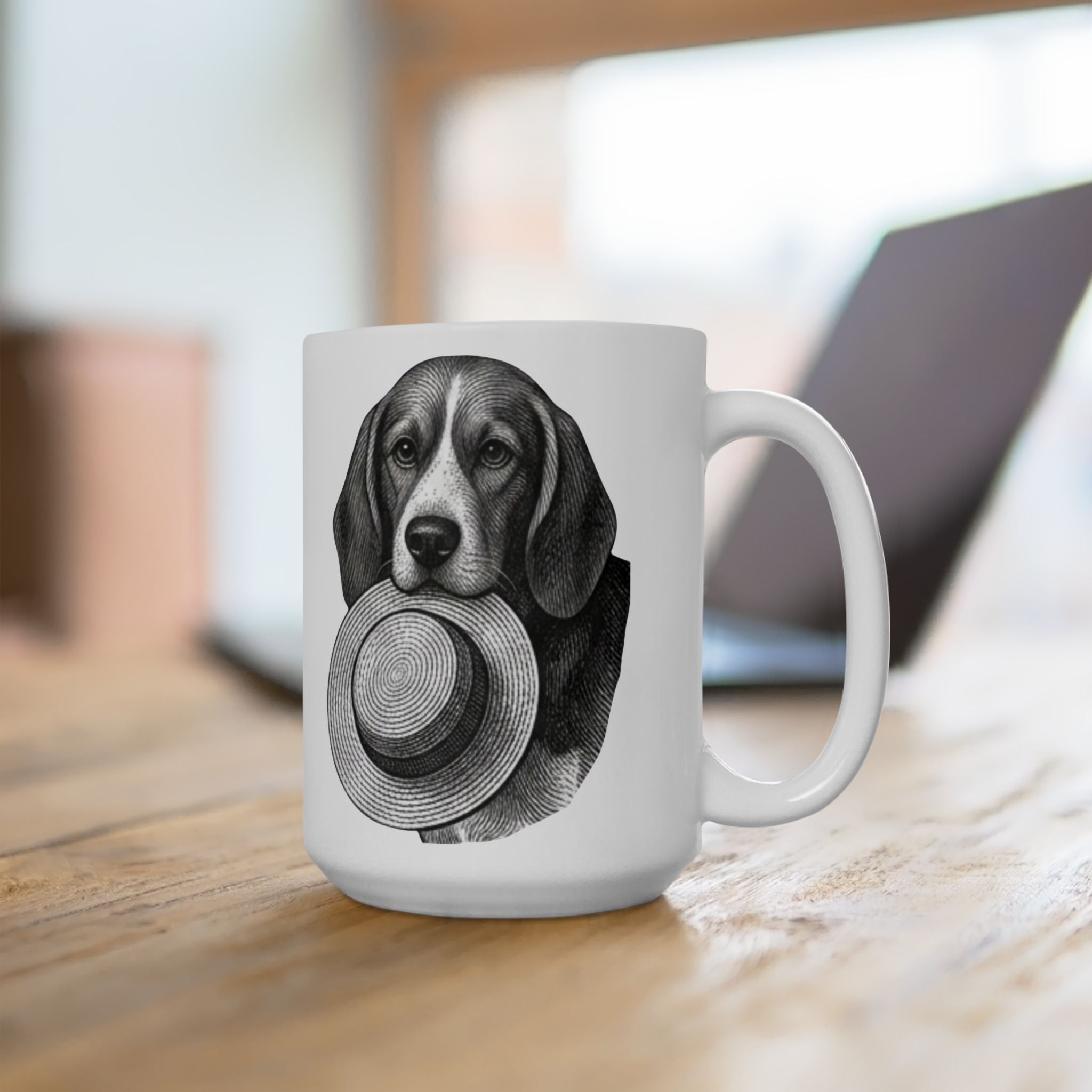 Beagle Ceramic Mug — Fergus the Hat Thief