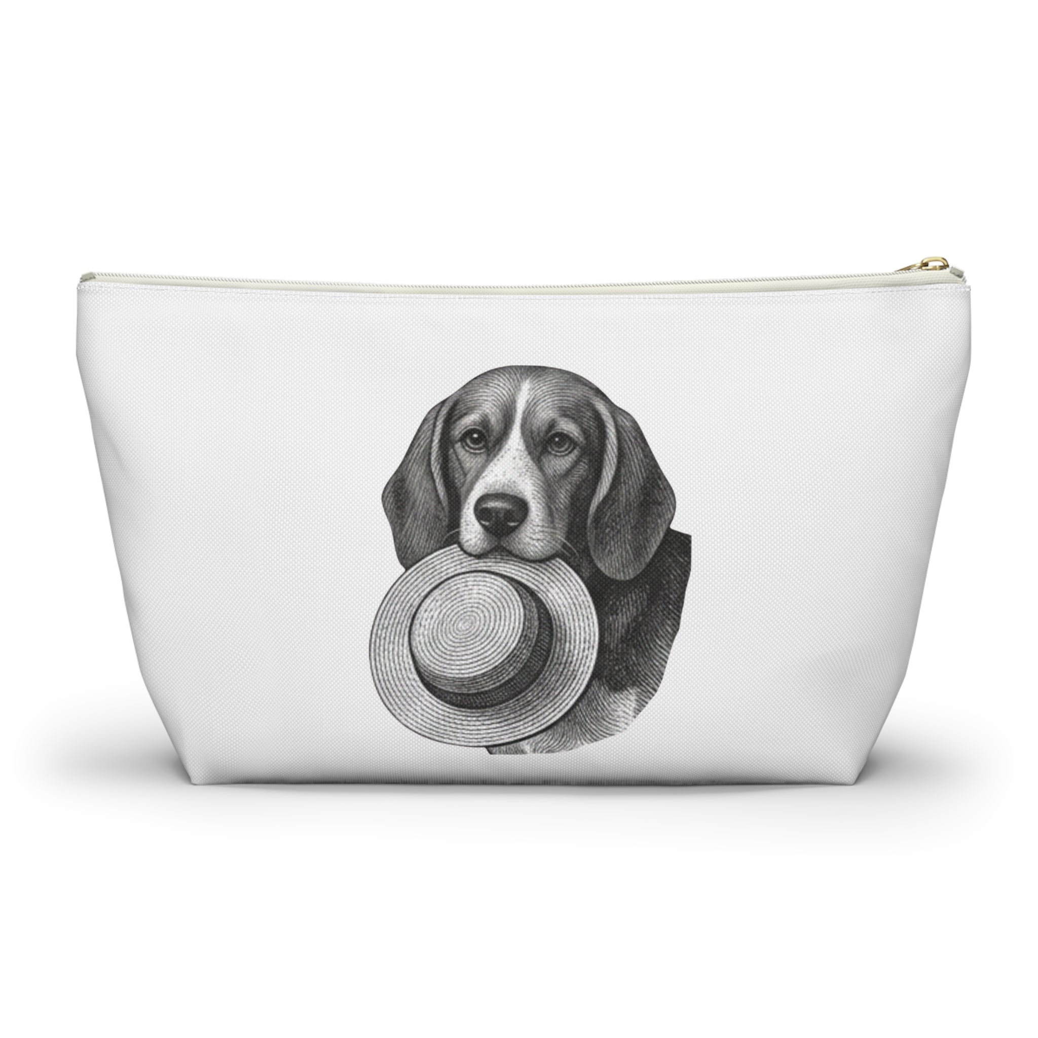 Beagle with Hat Accessory Pouch — Cosmetic & Travel Makeup Bag