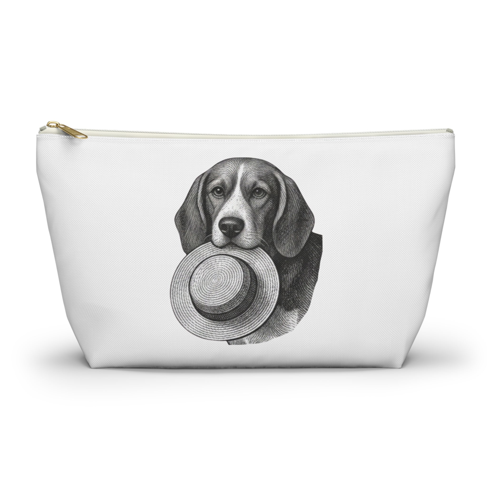 Beagle with Hat Accessory Pouch — Cosmetic & Travel Makeup Bag