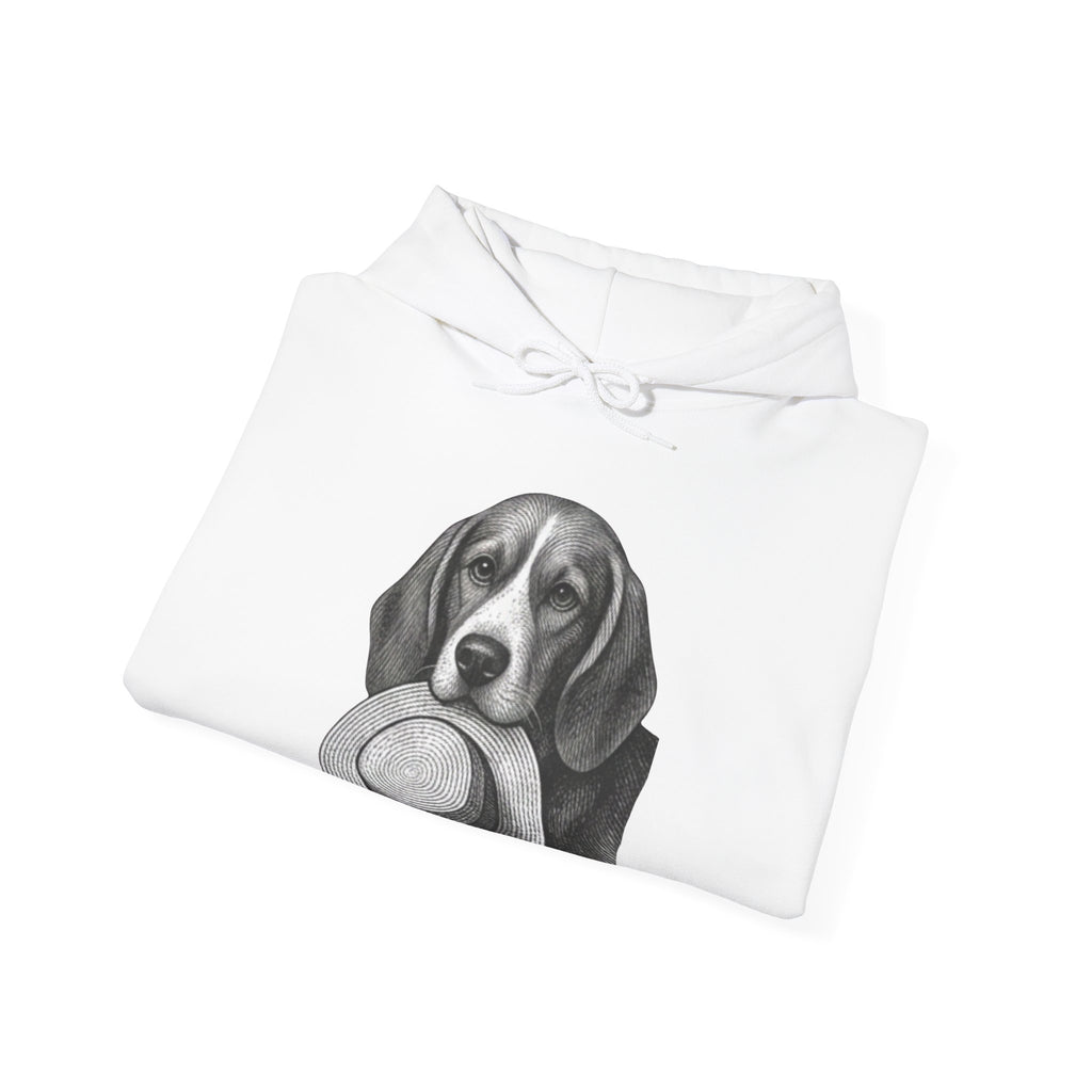 Beagle with Hat Hoodie – Cute Dog Illustration Pullover