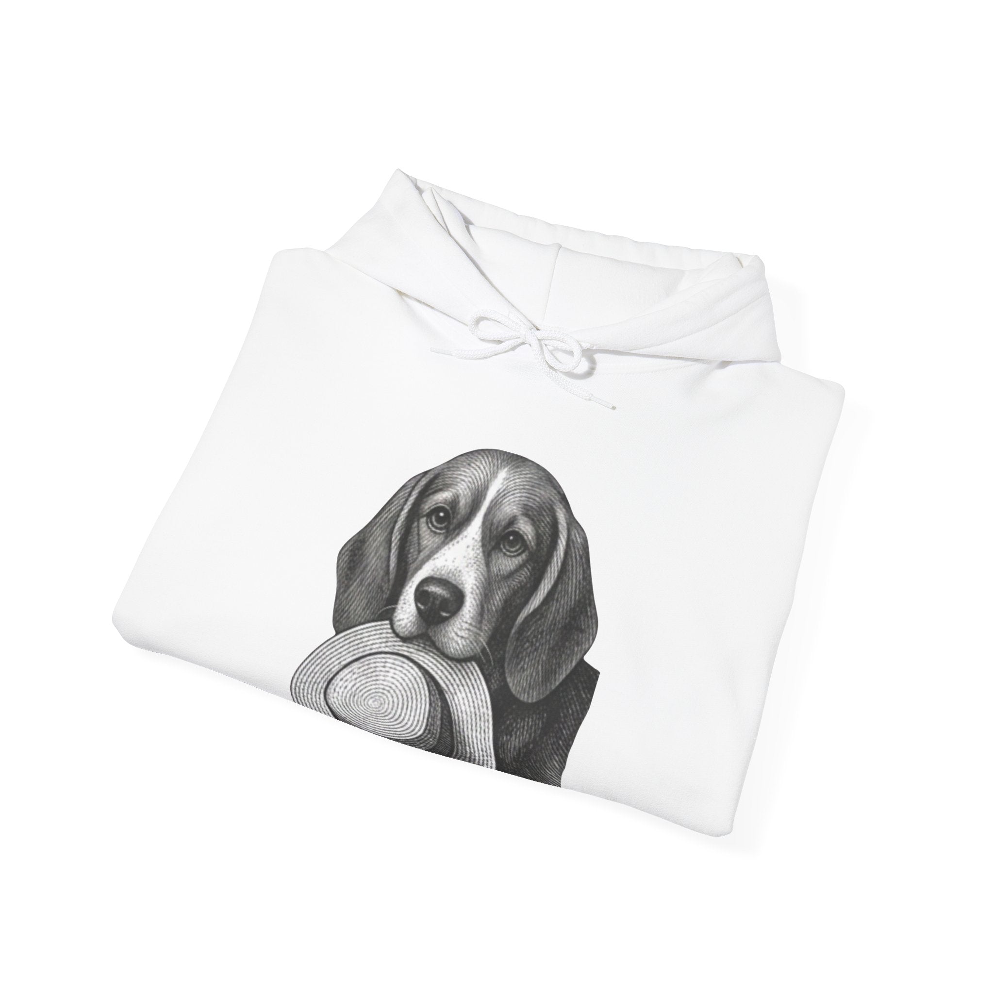 Beagle with Hat Hoodie – Cute Dog Illustration Pullover