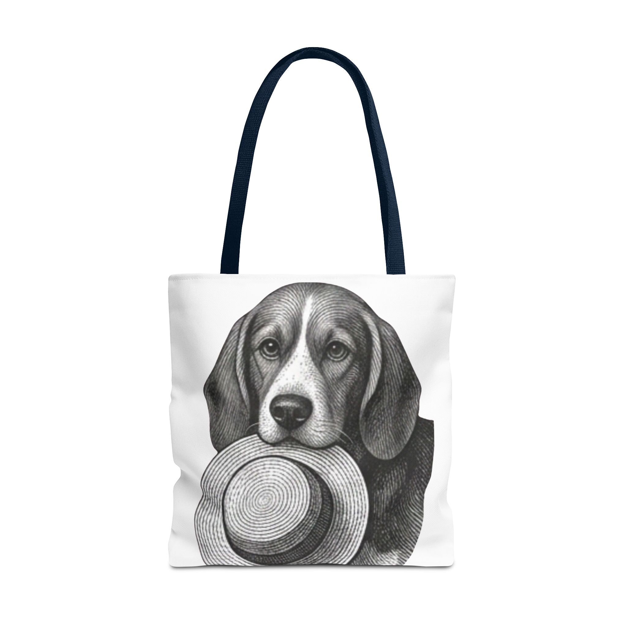 Beagle with Hat Tote Bag — Vintage Dog Illustration Canvas Tote