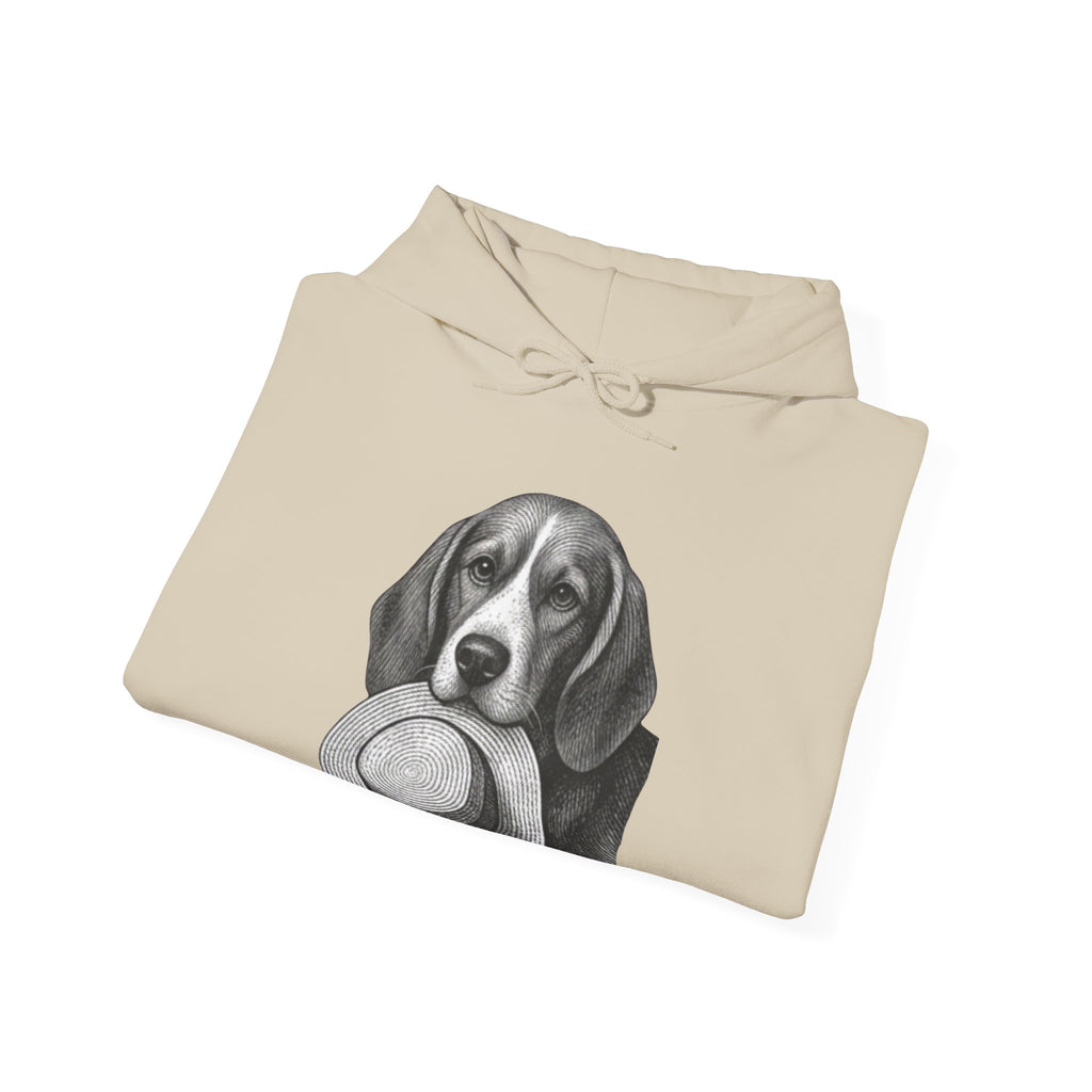 Beagle with Hat Hoodie – Cute Dog Illustration Pullover