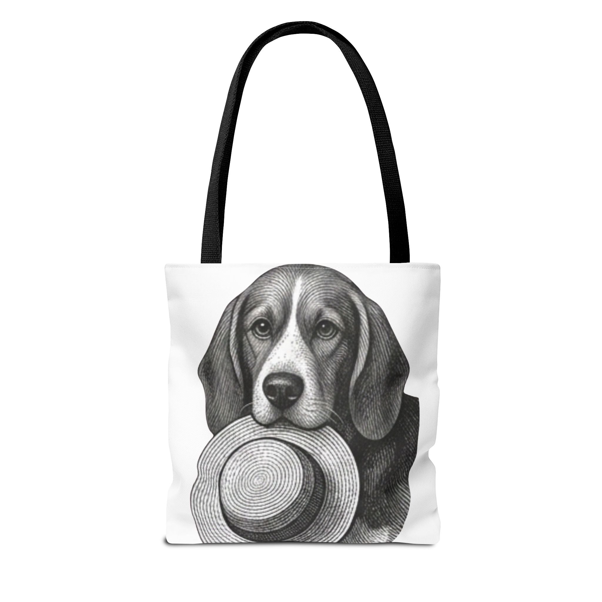 Beagle with Hat Tote Bag — Vintage Dog Illustration Canvas Tote