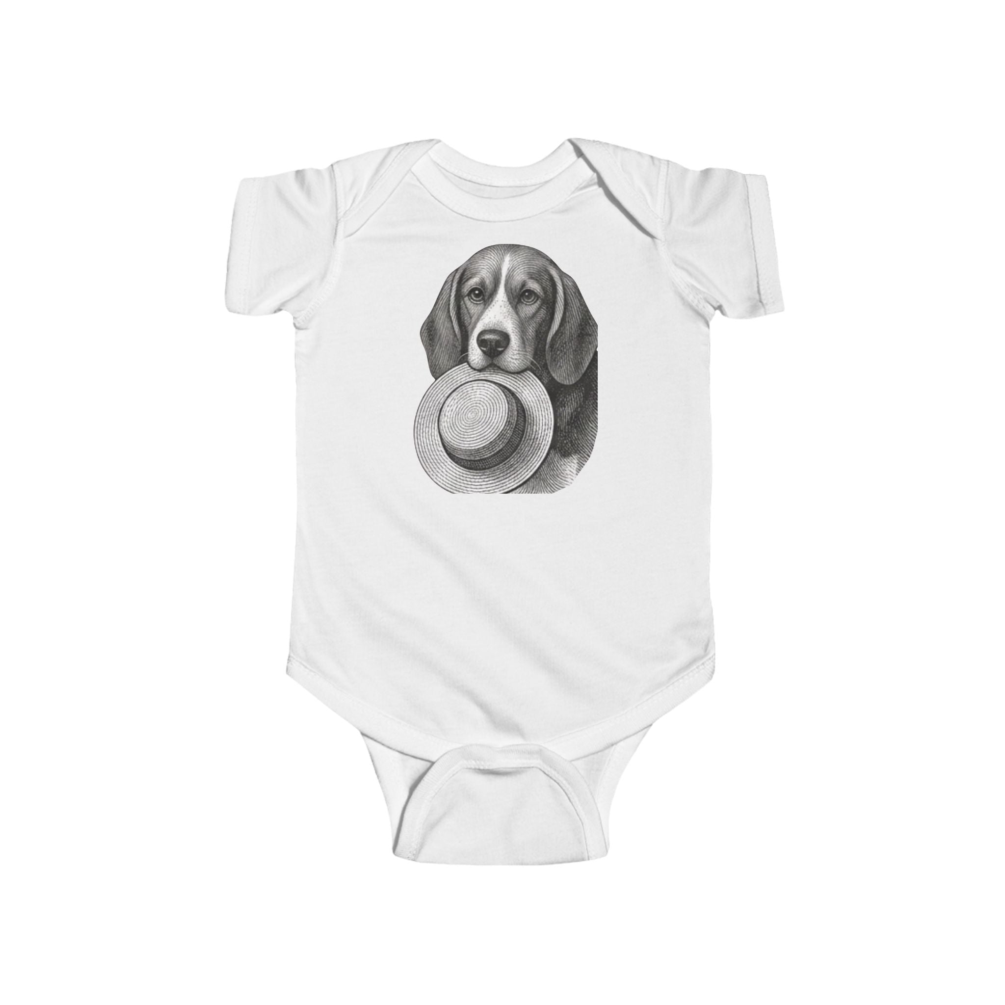 Baby Bodysuit — Vintage Beagle with Ball Graphic