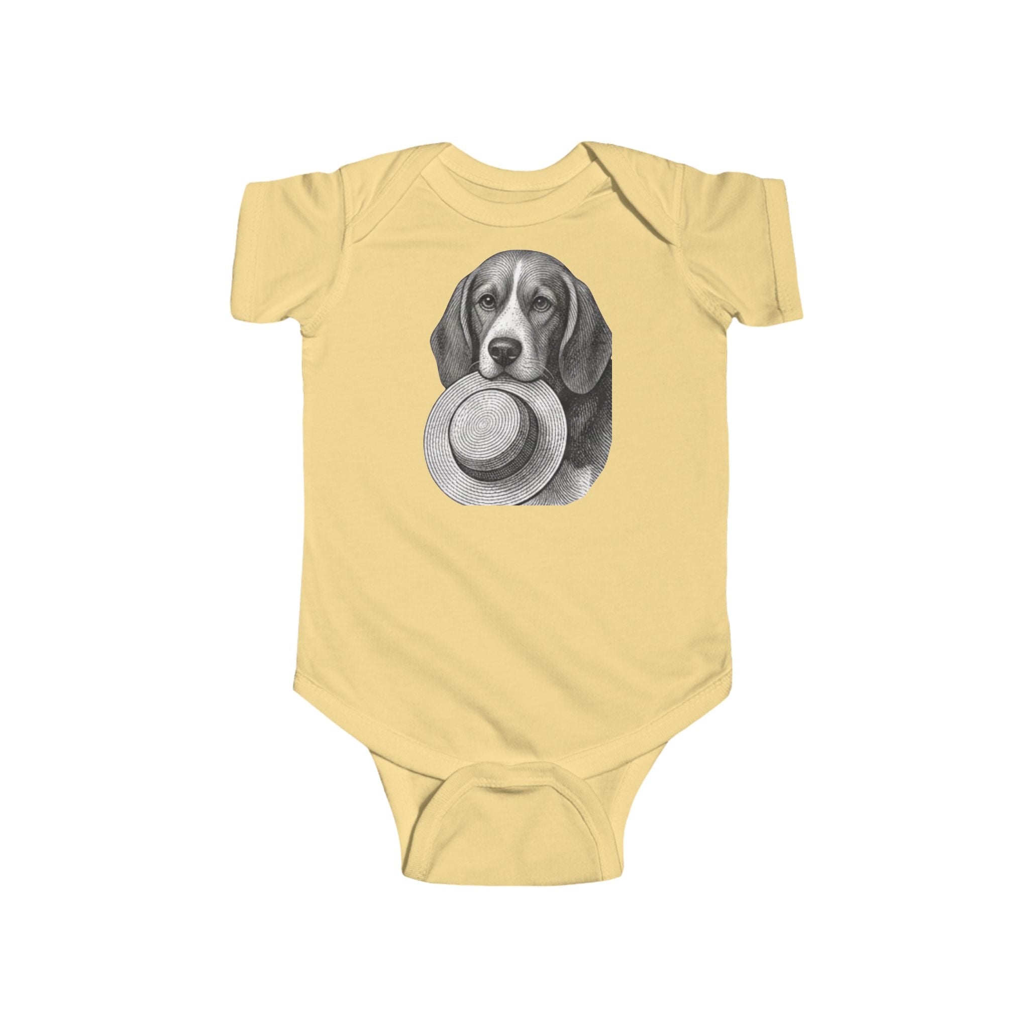 Baby Bodysuit — Vintage Beagle with Ball Graphic