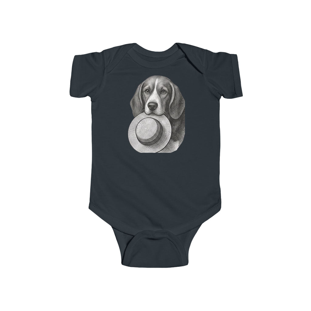 Baby Bodysuit — Vintage Beagle with Ball Graphic