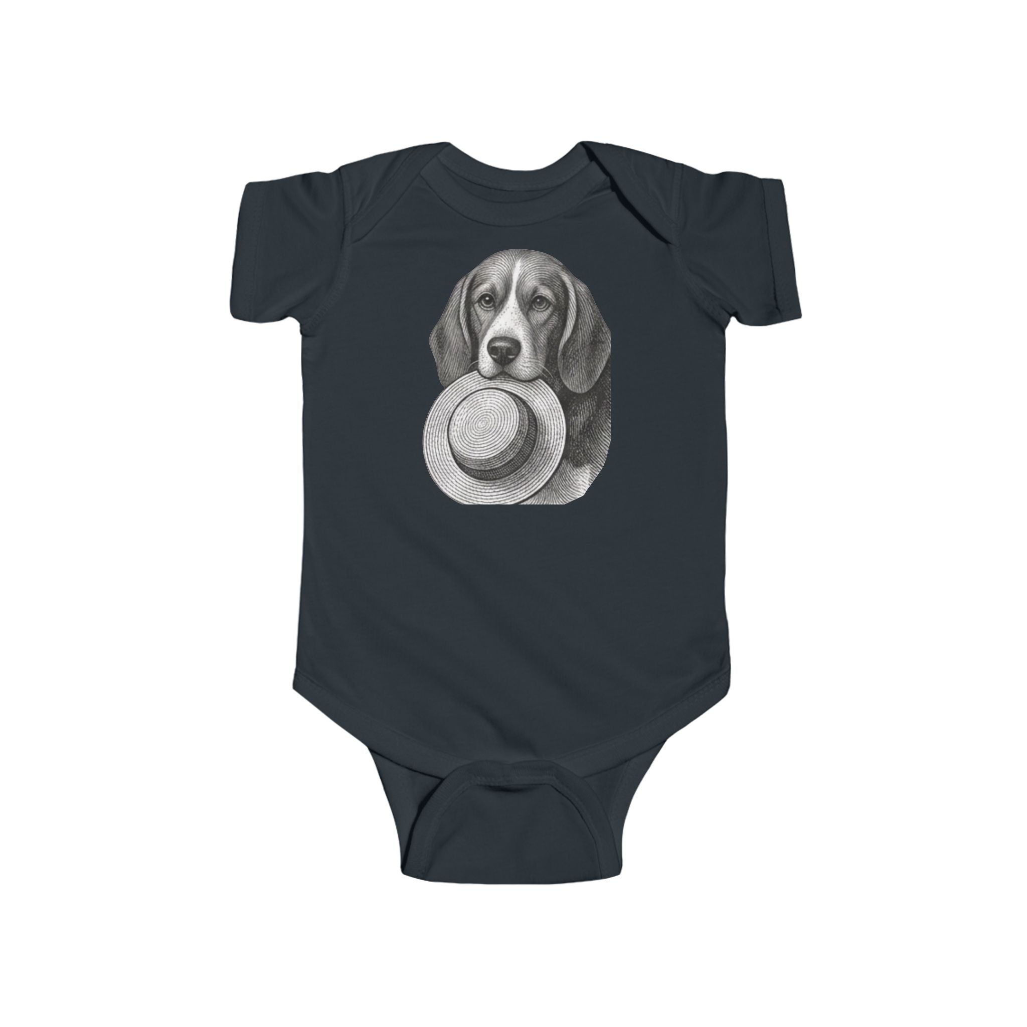 Baby Bodysuit — Vintage Beagle with Ball Graphic