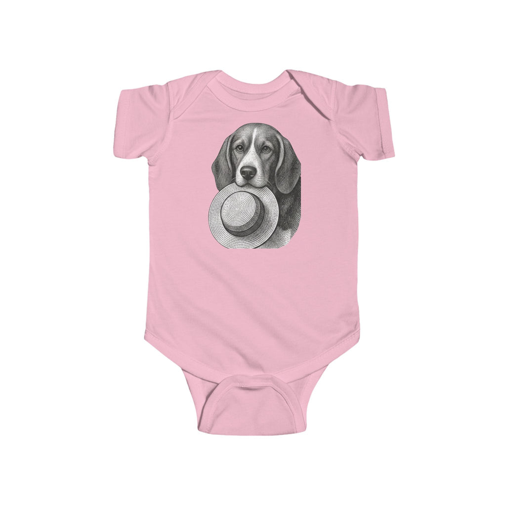 Baby Bodysuit — Vintage Beagle with Ball Graphic