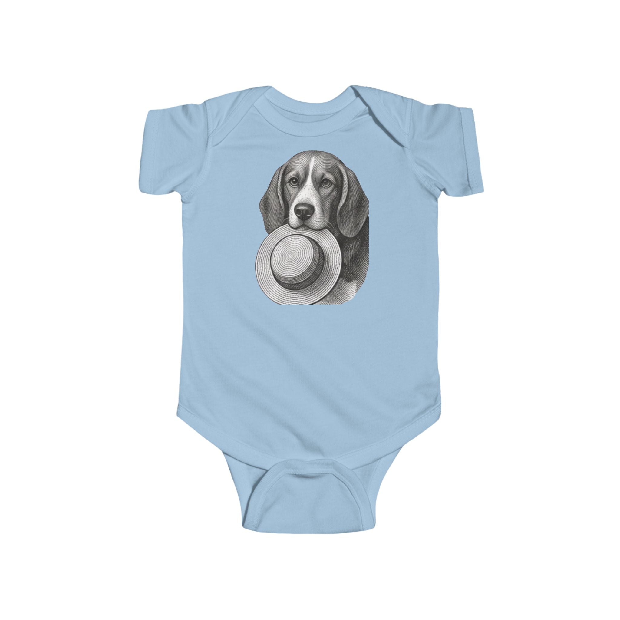 Baby Bodysuit — Vintage Beagle with Ball Graphic