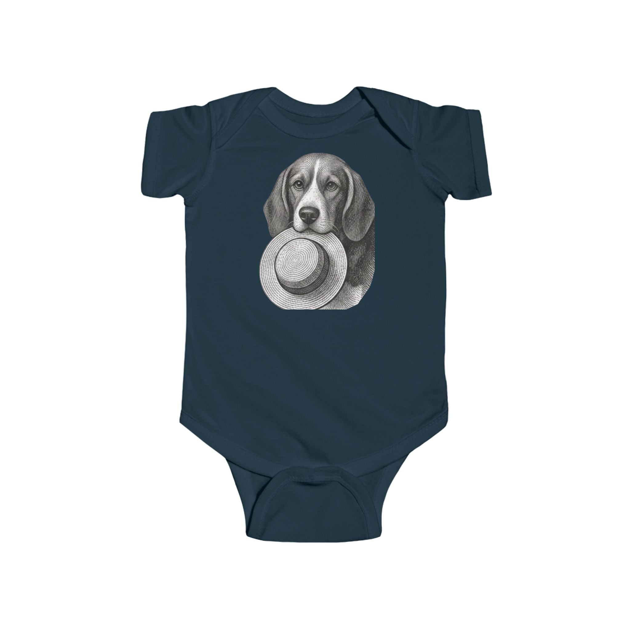 Baby Bodysuit — Vintage Beagle with Ball Graphic