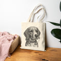 Beagle Tote Bag – Beagle-  Barry the Distinguished Bowtie Beagle  Illustration Canvas Grocery Tote