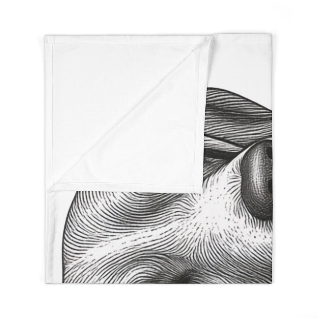 Beagle Swaddle Blanket — Monochrome Sketch Baby Wrap, Newborn Gift - Barry the Distinguished Bowtie Beagle