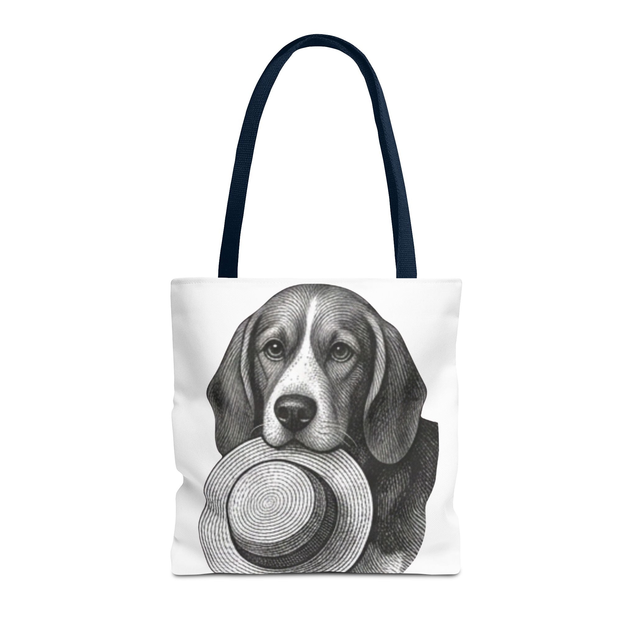 Beagle with Hat Tote Bag — Vintage Dog Illustration Canvas Tote