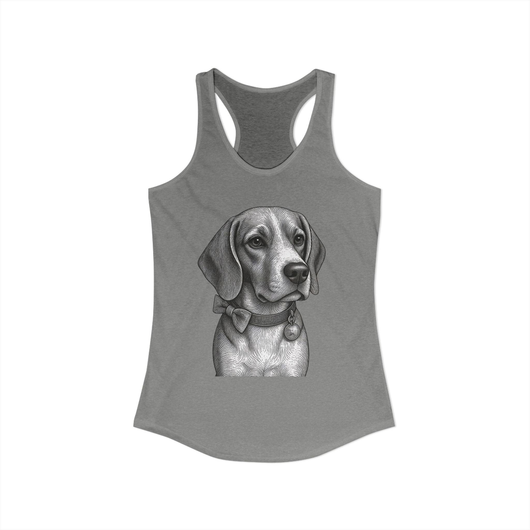 Beagle Women's Ideal Racerback Tank - Barry the Distinguished Bowtie Beagle