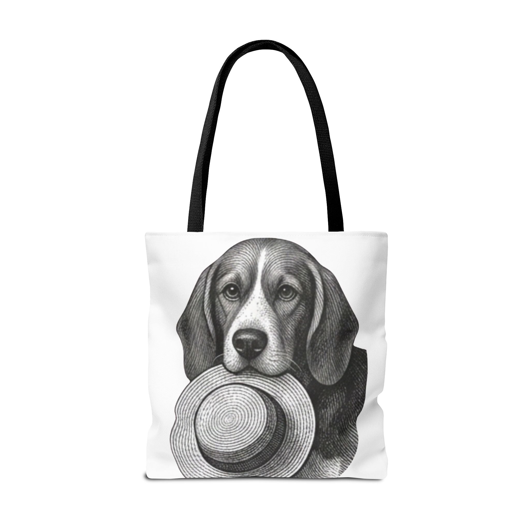 Beagle with Hat Tote Bag — Vintage Dog Illustration Canvas Tote