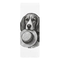 Beagle with Straw Hat Rubber Yoga Mat — Cute Dog Illustration Non-Slip Exercise Mat