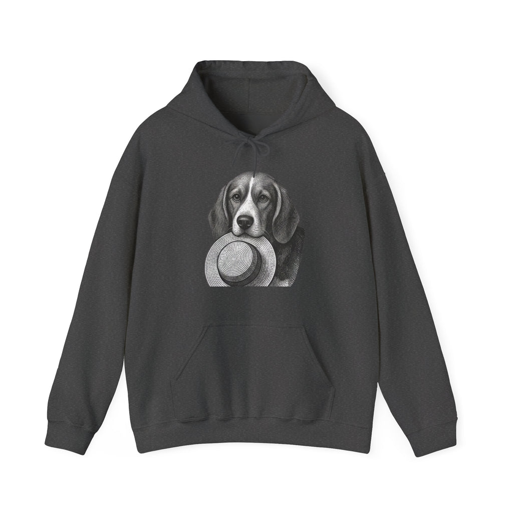Beagle with Hat Hoodie – Cute Dog Illustration Pullover