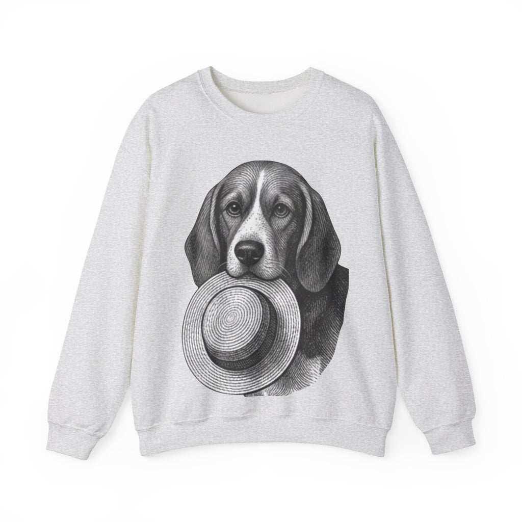 Beagle Holding Hat Crewneck Sweatshirt