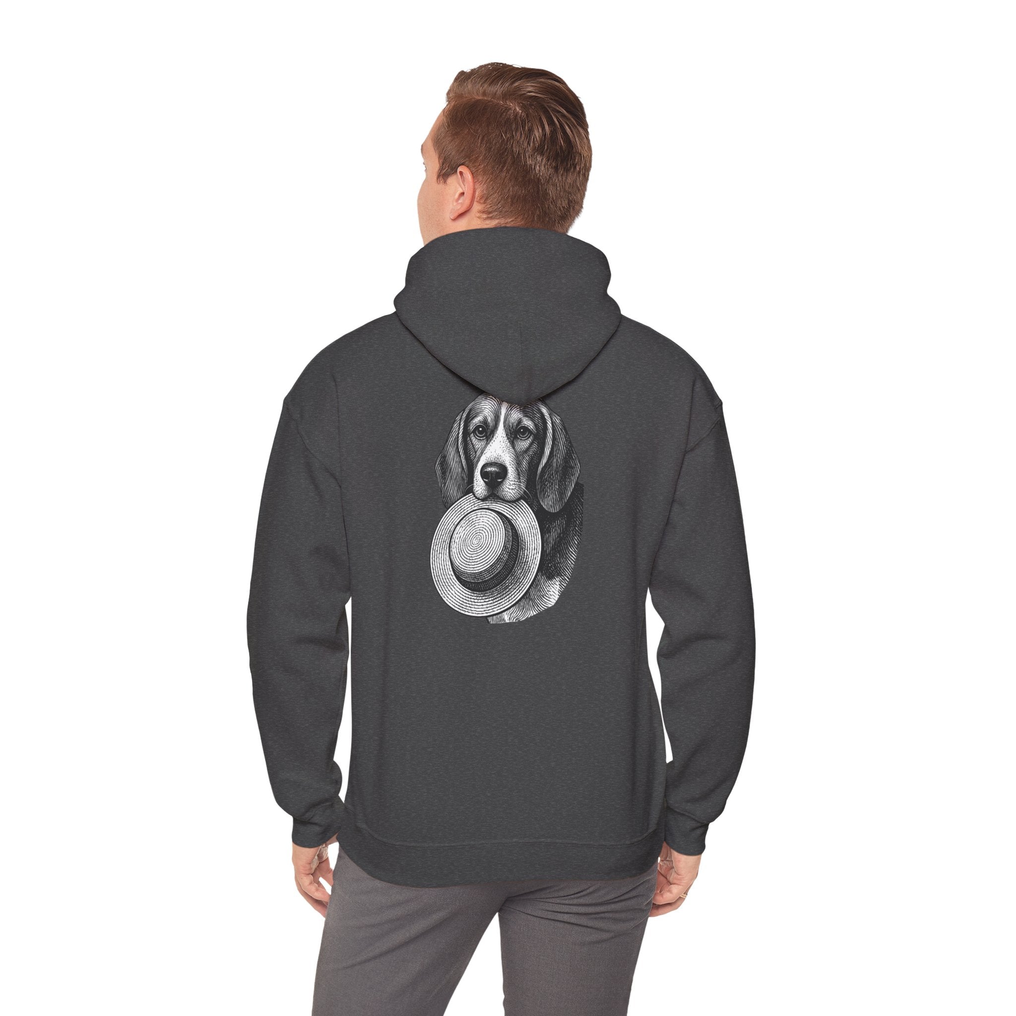 Beagle With Hat Hoodie — Cute Dog Graphic Pullover for Pet Lovers