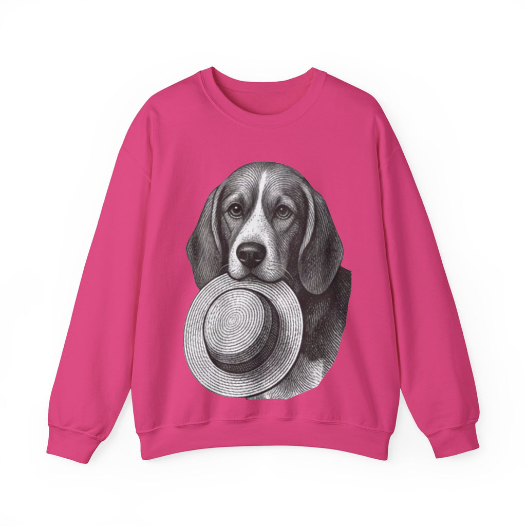 Beagle Holding Hat Crewneck Sweatshirt
