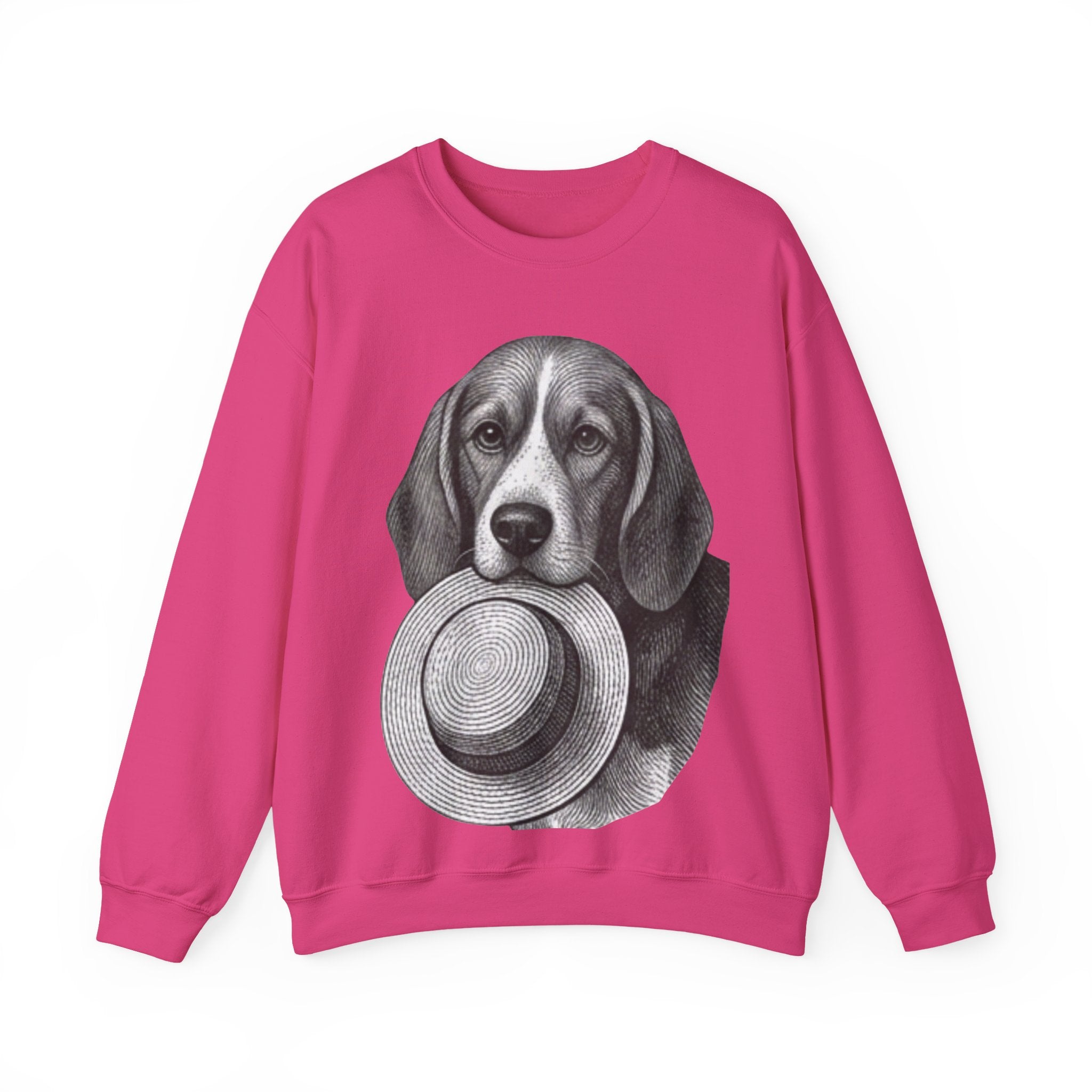 Beagle Holding Hat Crewneck Sweatshirt
