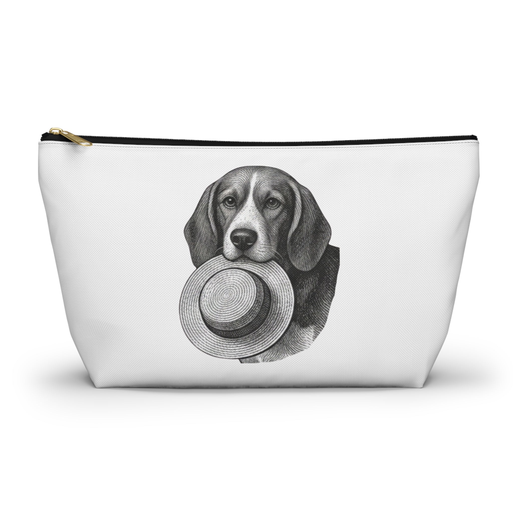 Beagle with Hat Accessory Pouch — Cosmetic & Travel Makeup Bag